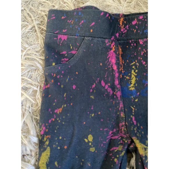 So What Brand Girls Denim Paint Splatter Print Leggings Pants Size 9 Mon… - Picture 11 of 12